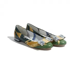 菲拉格慕/Salvatore Ferragamo 薄绢印花Varina芭蕾舞平底鞋 01N965_701271