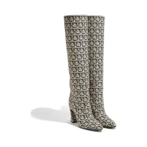 菲拉格慕/Salvatore Ferragamo 雕塑感鞋跟及膝靴 01Q528_721181