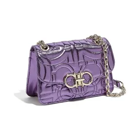 菲拉格慕/Salvatore Ferragamo Gancini绗缝正面翻盖包 21H153_716472