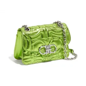 菲拉格慕/Salvatore Ferragamo Gancini绗缝正面翻盖包 21H153_716475