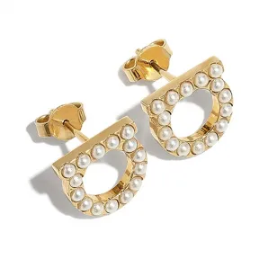 菲拉格慕/Salvatore Ferragamo Gancini珍珠耳饰 760125_696581