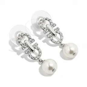 菲拉格慕/Salvatore Ferragamo Gancio双扣耳饰，饰有珍珠 765943_675002