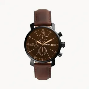 化石/Fossil Rhett Chronograph Brown Leather Watch BQ2459
