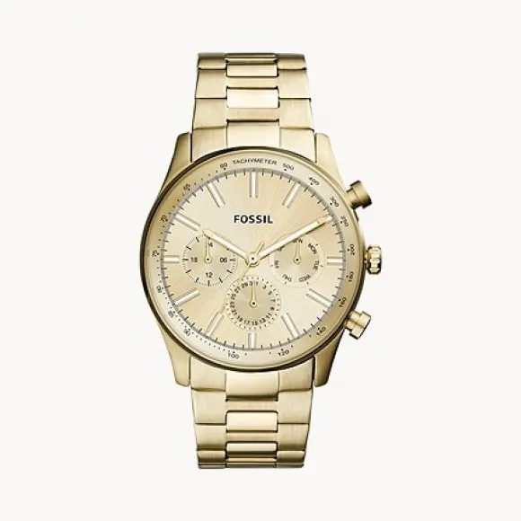化石/Fossil Sullivan Multifunction Gold-Tone Stainless Steel Watch BQ2536