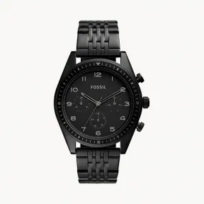 化石/Fossil Wilkin Multifunction Black Stainless Steel Watch BQ2618