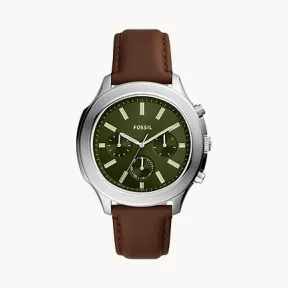 化石/Fossil Windfield Multifunction Brown Leather Watch BQ2627