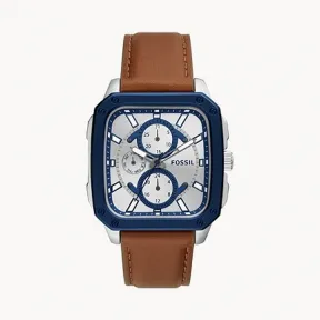 化石/Fossil Multifunction Brown Leather Watch BQ2658