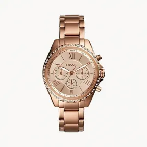 化石/Fossil Modern Courier Chronograph Rose Gold-Tone Stainless Steel Watch BQ3377