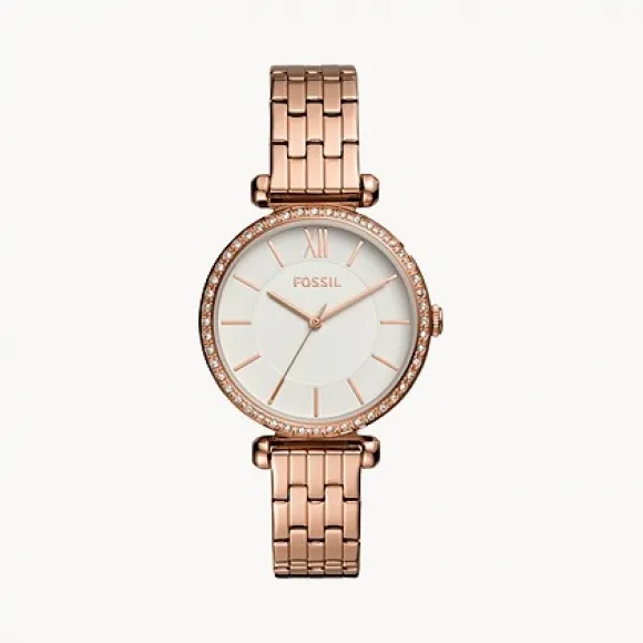 化石/Fossil Tillie Three-Hand Rose Gold-Tone Stainless Steel Watch BQ3497