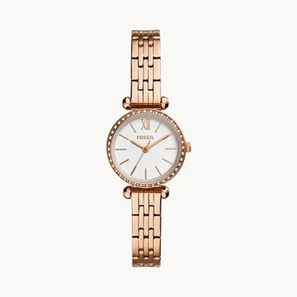 化石/Fossil Tillie Mini Three-Hand Rose Gold-Tone Stainless Steel Watch BQ3502