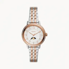 化石/Fossil Reid Multifunction Two-Tone Stainless Steel Watch BQ3708