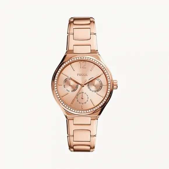 化石/Fossil Eevie Multifunction Rose Gold Stainless Steel Watch BQ3721