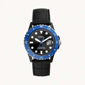 化石/Fossil FB-01 Three-Hand Date Black Silicone Watch CE5023