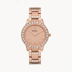 化石/Fossil Jesse Rose-Tone Stainless Steel Watch ES3020
