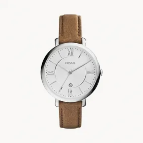 化石/Fossil Jacqueline Brown Leather Watch ES3708
