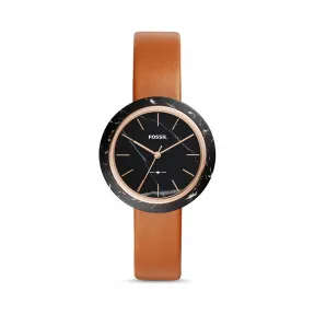 化石/Fossil Camille 三指针箱包真皮腕表 ES4382