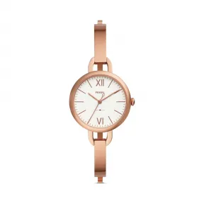 化石/Fossil Annette 三指针玫瑰金色不锈钢腕表 ES4391