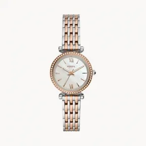 化石/Fossil Carlie Mini Three-Hand Two-Tone Stainless Steel Watch ES4649