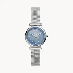 化石/Fossil Carlie Mini Three-Hand Stainless Steel Mesh Watch ES5083