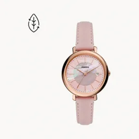 化石/Fossil Jacqueline Solar-Powered Pink Leather Watch ES5092