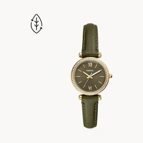 化石/Fossil Carlie Three-Hand Olive Eco Leather Watch ES5113