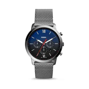 化石/Fossil Neutra 烟灰色不锈钢真皮表带计时表 FS5383