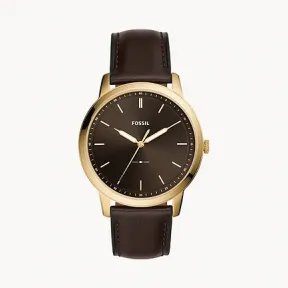 化石/Fossil The Minimalist Three-Hand Brown Leather Watch FS5756