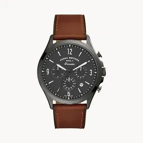 化石/Fossil Forrester Chronograph Amber Leather Watch FS5815