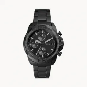化石/Fossil Bronson Chronograph Black Stainless Steel Watch FS5853