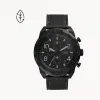 化石/Fossil Bronson Chronograph Black Eco Leather Watch FS5874
