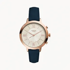 化石/Fossil Hybrid Smartwatch Jacqueline Navy Leather FTW5014
