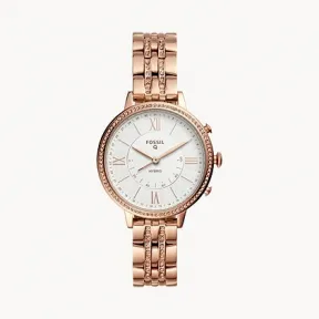 化石/Fossil Hybrid Smartwatch Jacqueline Rose Gold-Tone Stainless Steel FTW5034