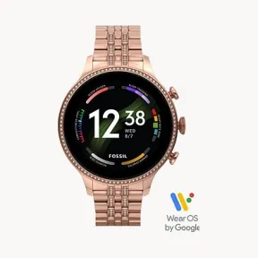 化石/Fossil Gen 6 Smartwatch Rose Gold-Tone Stainless Steel FTW6077V