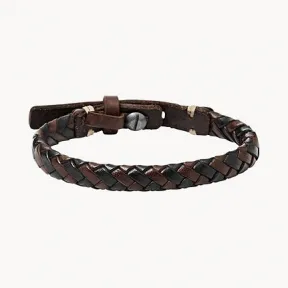 化石/Fossil Braided Bracelet Brown and Black JA5932716