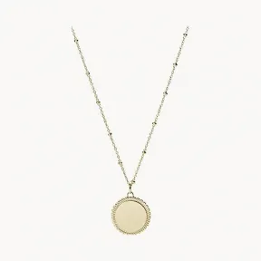 化石/Fossil Lane Scalloped Disc Gold-Tone Stainless Steel Necklace JF03167710