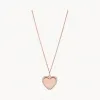 化石/Fossil Lane Be Mine Rose Gold-Tone Stainless Steel Heart Pendant Necklace JF03362791