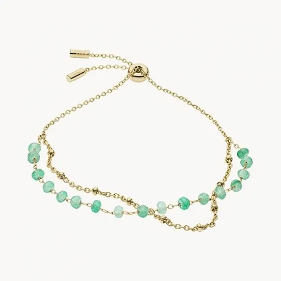 化石/Fossil Georgia Modern Meadows Jade Beaded Bracelet JF03432710