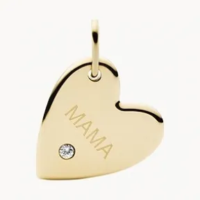 化石/Fossil Corra Oh So Charming Gold-Tone Stainless Steel Heart Charm JF03473710