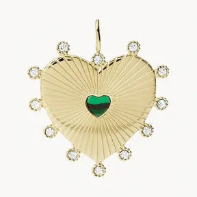 化石/Fossil Corra Oh So Charming Malachite Heart Charm JF03777710
