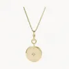 化石/Fossil Georgia New Years Intentions Gold-Tone Stainless Steel Pendant Necklace JF03934710