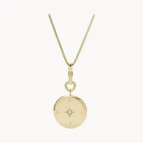 化石/Fossil Georgia New Years Intentions Gold-Tone Stainless Steel Pendant Necklace JF03934710