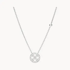 化石/Fossil Elliott Romantic Cut Out Sterling Silver Pendant Necklace JFS00527040