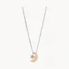 化石/Fossil Moon and Star Two-Tone Stainless Steel Necklace JOF00518998