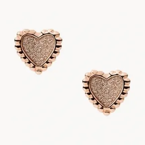 化石/Fossil Rose Gold-Tone Stainless Steel Stud Earrings JOF00796791