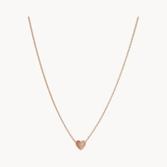 化石/Fossil Rose Gold-Tone Stainless Steel Pendant Necklace JOF00798791