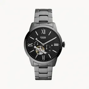 化石/Fossil Townsman Automatic Smoke Stainless Steel Watch ME3172