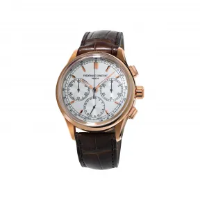 康斯登/Frederique Constant 飞返计时腕表系列 42 MM 镀玫瑰金抛光和缎面不锈钢 3 部分 自动机械机芯 FC-760V4H4