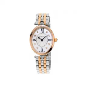 康斯登/Frederique Constant 百年典雅璀璨艺术腕表 25MMx29MM 不锈钢间玫瑰金色 石英机芯 FC-200RMPW2V2B