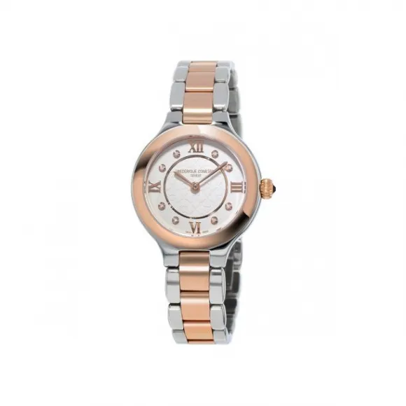 康斯登/Frederique Constant 百年典雅天悦腕表 28MM 不锈钢间玫瑰金色 石英机芯 FC-200WHD1ER32B