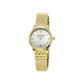 康斯登/Frederique Constant 超薄女装石英腕表 25MM 不锈钢镀金色 石英机芯 女表 FC-200WHDS5B